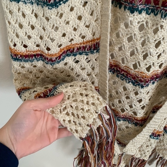 Multi-Colored Fringe Crochet Cardigan - Picture 2 of 5